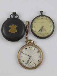 Appraisal: An open face silver pocket watch together with a gun