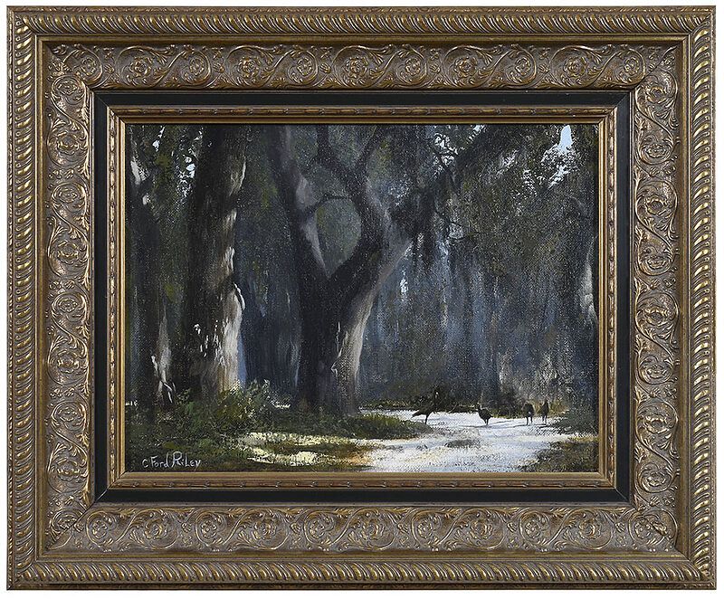 Appraisal: C Ford Riley Florida born Turkeys Under Oaks signed lower