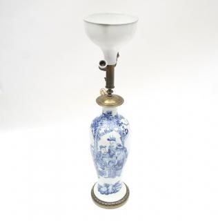 Appraisal: Blue and White Chinese Export Lamp Blue and white Chinese