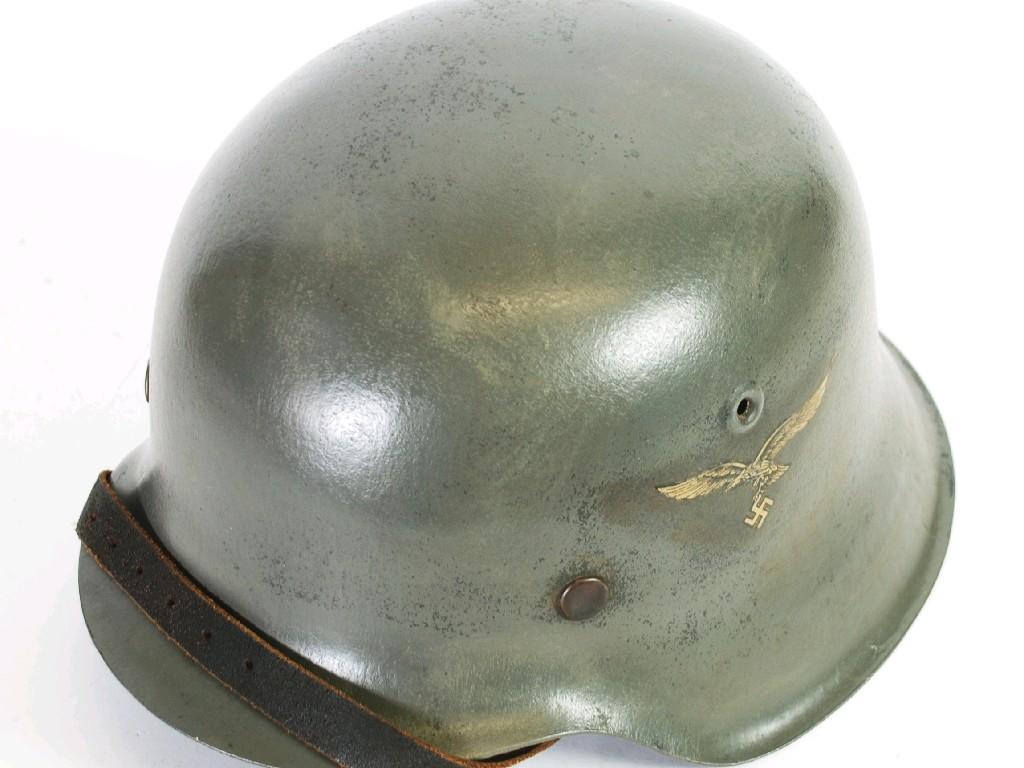 Appraisal: GERMAN THIRD REICH HELMET PROBABLY LUFTWAFFE with single side transfer