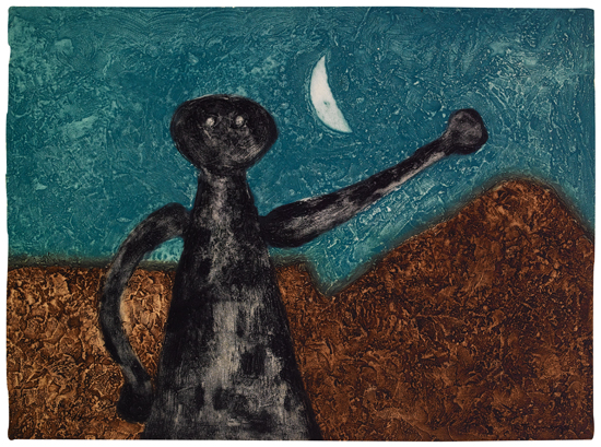 Appraisal: RUFINO TAMAYO Nocturno Color aquatint and embossing on Guarro paper