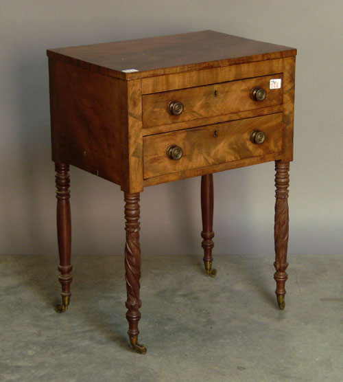 Appraisal: Late Federal mahogany work stand ca h x w