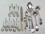 Appraisal: A quantity of continental standard wt gm and plated teaspoons