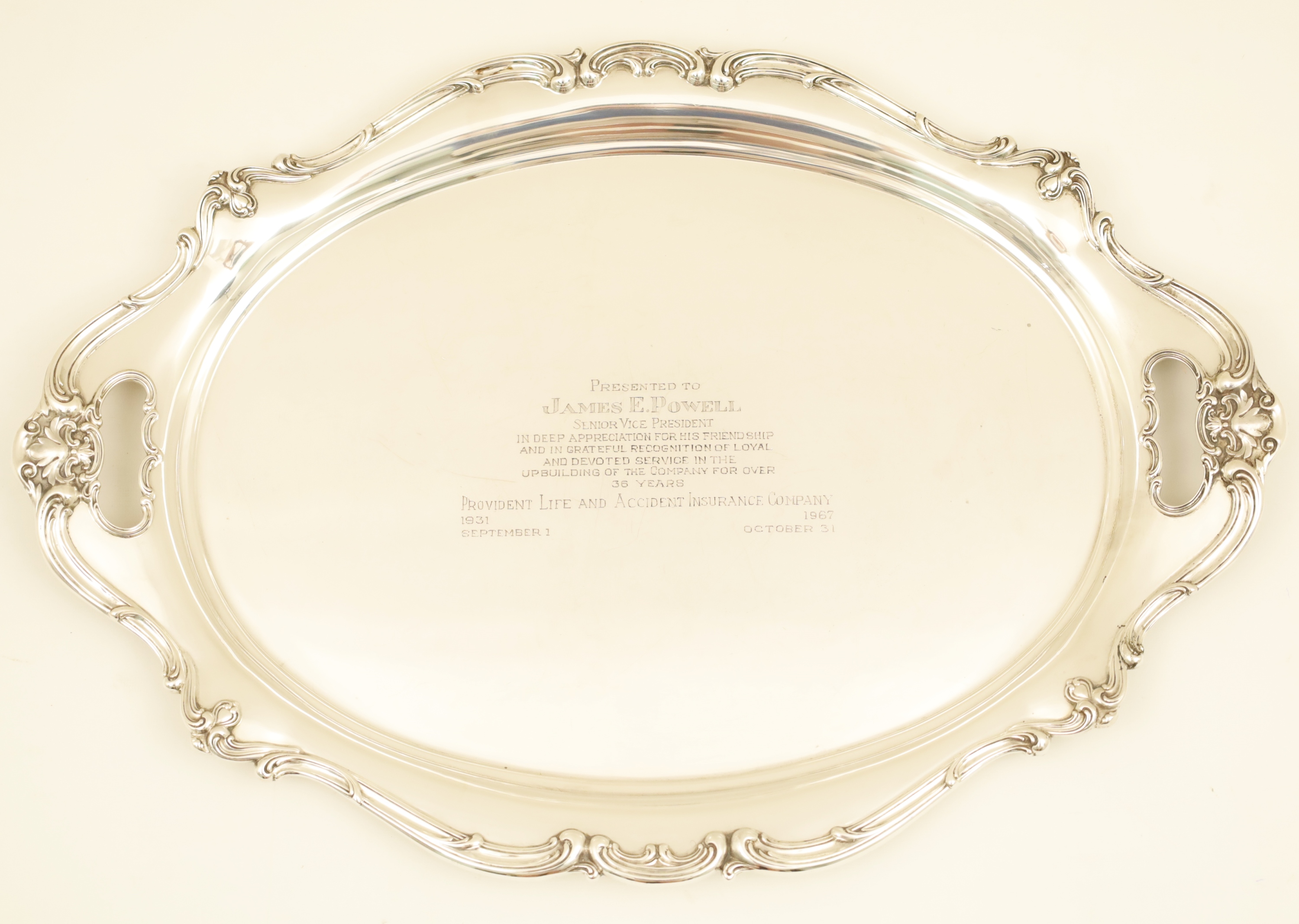 Appraisal: CHANTILLY PATTERN GORHAM STERLING SILVER TRAY Beautiful Chantilly pattern Gorham