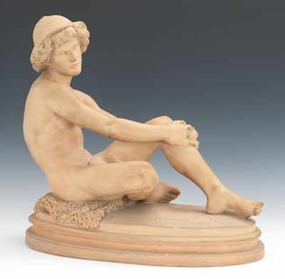 Appraisal: After Louis Edmond Laforesterie French - Reverie Terracotta sculpture after