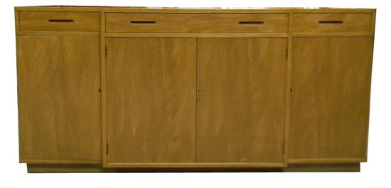 Appraisal: Edward Wormley for Dunbar sideboard circa 's walnut with leather