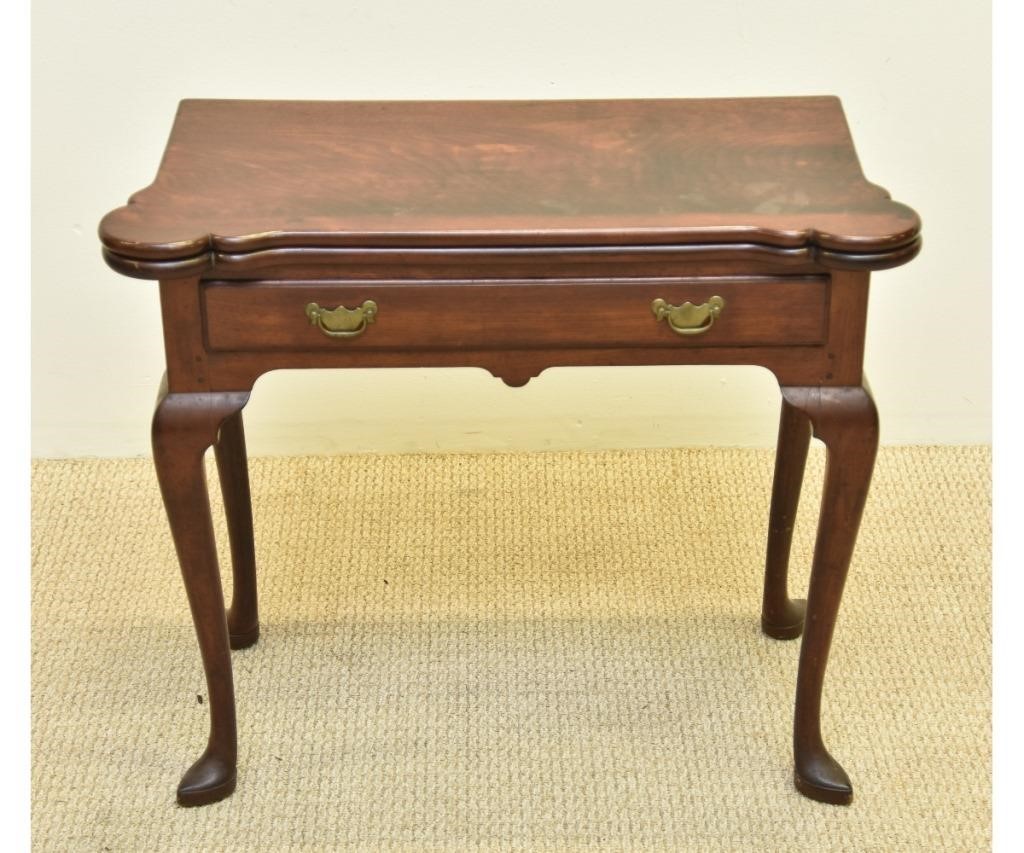 Appraisal: American Queen Anne mahogany card table circa h x w