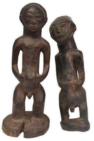 Appraisal: lot of African carved wood male figures possibly Hemba People