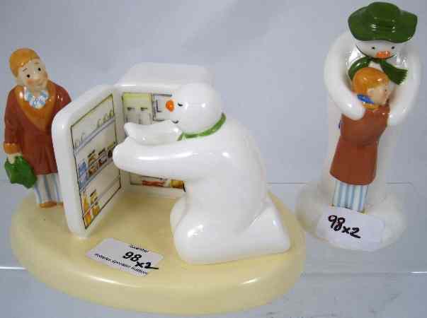 Appraisal: Coalport Snowman figures Chilling Out and the Hug boxed with