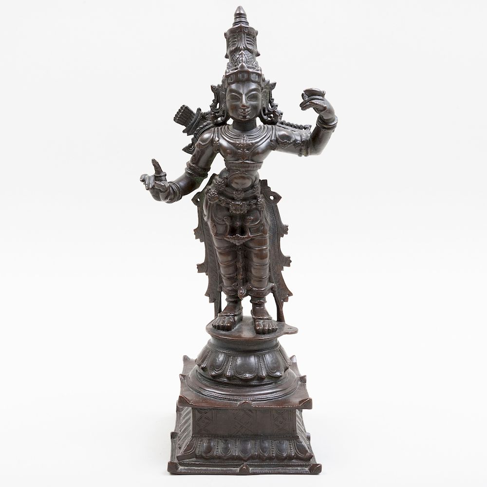 Appraisal: South Indian Bronze Standing Figure of Rama South Indian Bronze