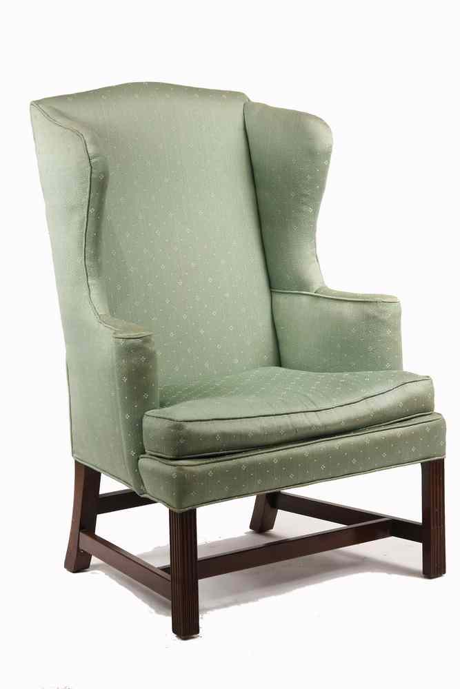 Appraisal: FEDERAL PERIOD WINGCHAIR - Federal Wingchair with mahogany frame having