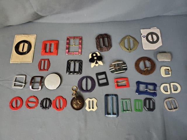 Appraisal: Group includes vintage buckles in various shapes and sizes from