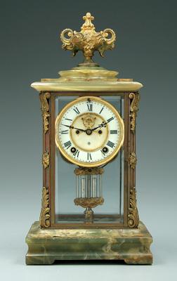 Appraisal: Crystal Ansonia regulator clock green marble top and base ormolu