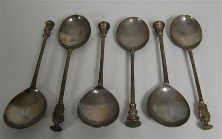 Appraisal: A group of ten th century table spoons with indistinct