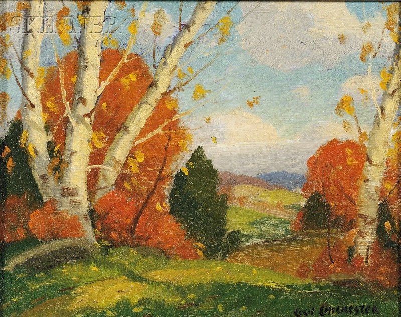 Appraisal: Cecil Chichester American - Autumn Landscape Signed Cecil Chichester l