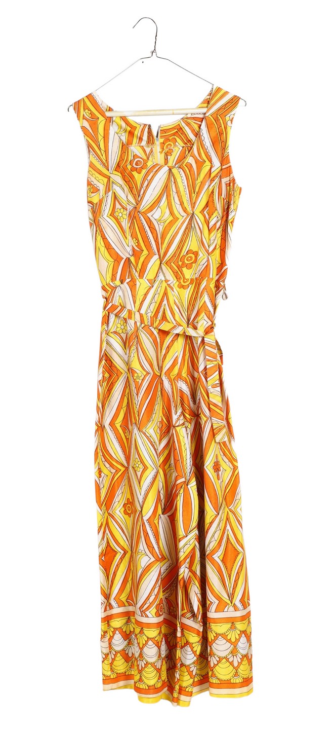 Appraisal: Geo patterned wide leg jumpsuit made in California paper tag