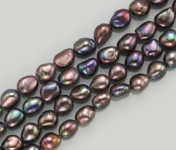 Appraisal: A multi-colored cultured pearl endless necklace pearls measuring approximately x