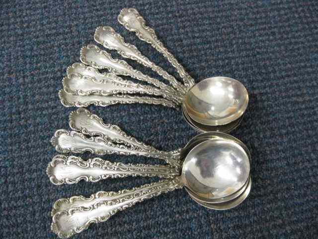 Appraisal: Whiting ''Louis XV'' Sterling GumboSpoons pat'd monogrammed typical wear -