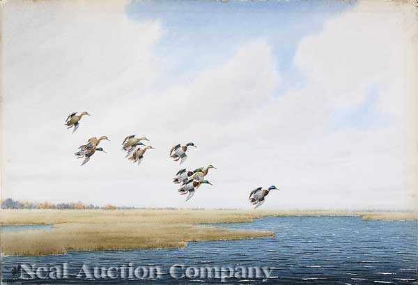 Appraisal: Joseph Day Knap American New York - Hunting Down Mallards