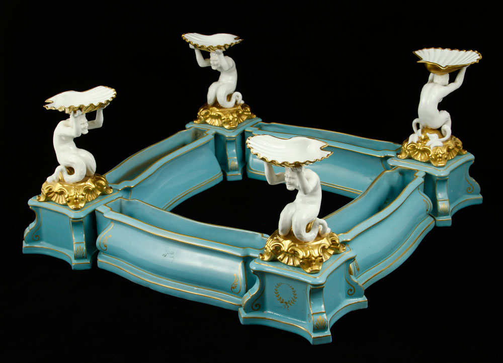 Appraisal: - Eight Piece Ginori Porcelain Centerpiece Set Eight piece Ginori