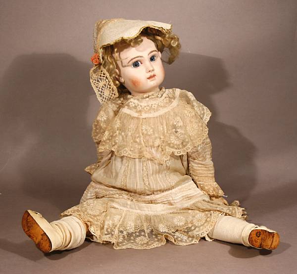 Appraisal: A Jumeau and a long-face Jumeau bisque-head dolls French the