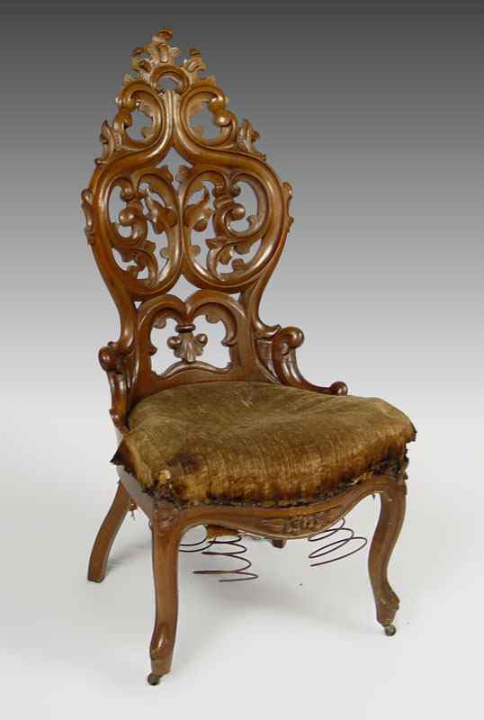 Appraisal: ROCOCO CARVED SIDE CHAIR Carved foliate back carved front legs