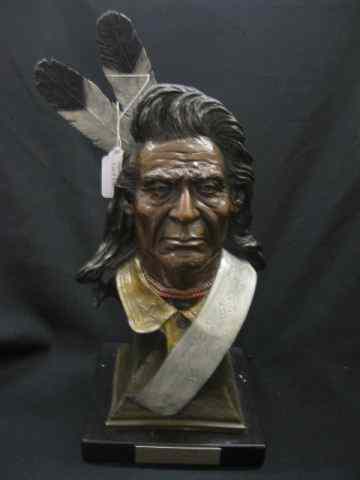 Appraisal: Bronze Bust of Indian ''Chief Joseph'' by Ralph Roybal marble