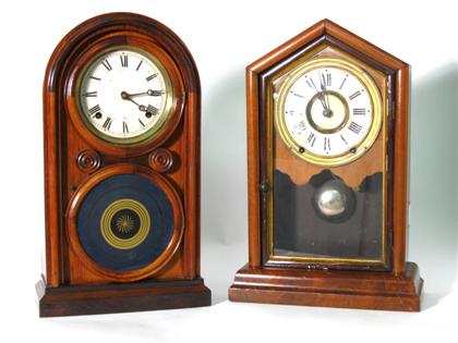 Appraisal: Rosewood shelf clock Ingraham Sessions th century Dome top circular