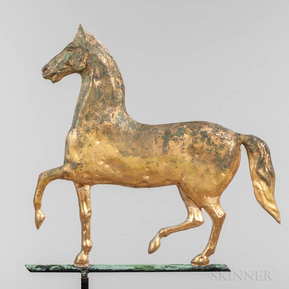 Appraisal: Molded Sheet Copper Prancing Hambletonian Horse Weathervane Molded Sheet Copper