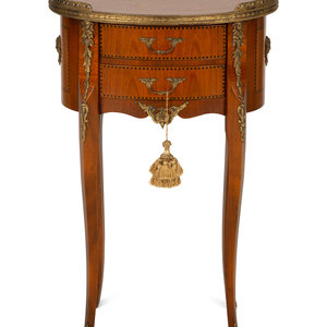 Appraisal: A Louis XV XVI Transitional Style Gilt Metal Mounted Fruitwood