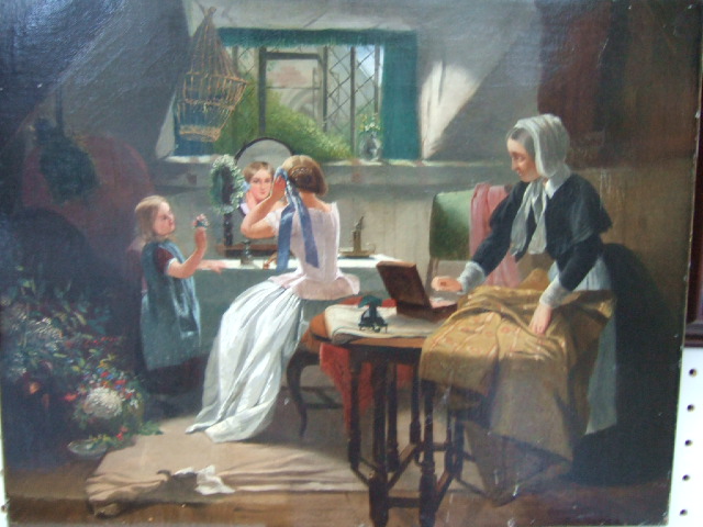 Appraisal: English School th century The Wedding morning oil on canvas