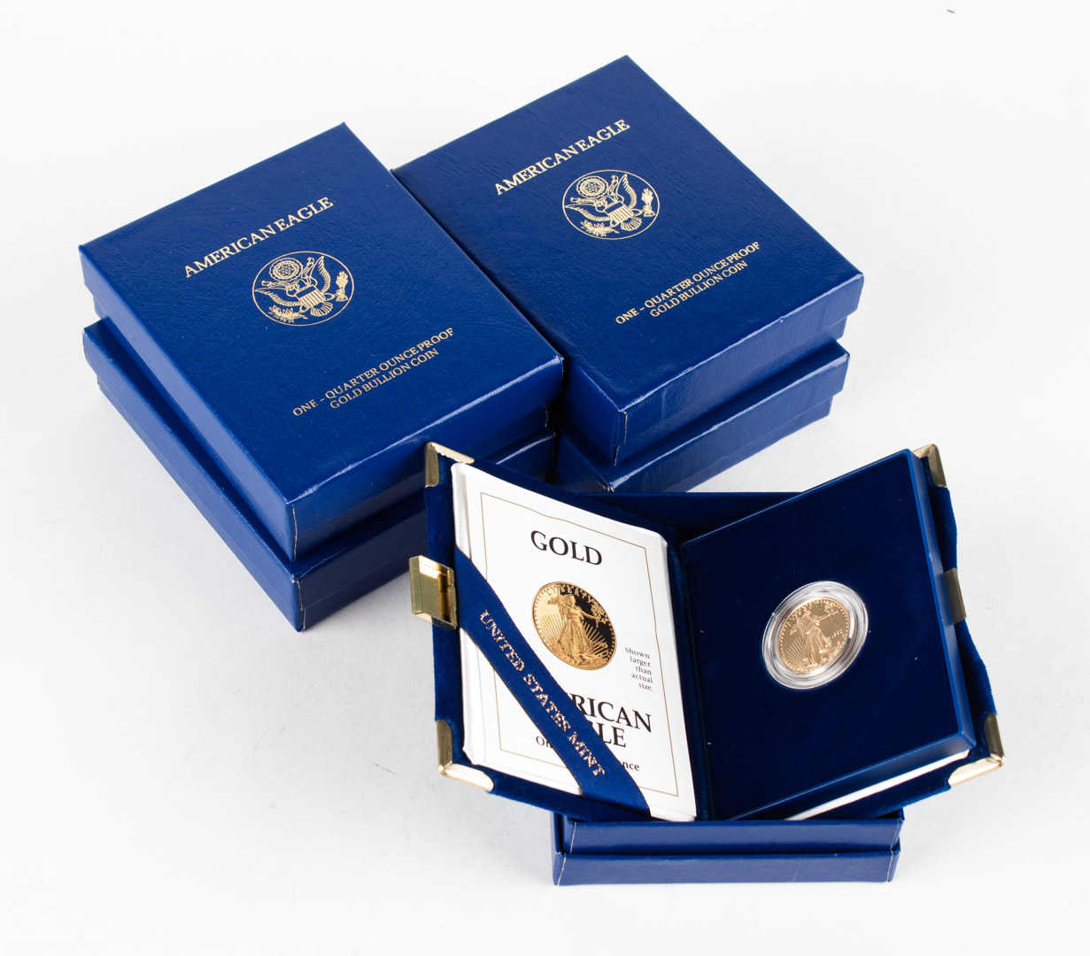 Appraisal: United States Five -ounce Eagle Gold Coins comprising -W -W