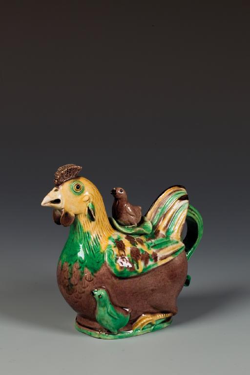 Appraisal: A RARE CHINESE TEAPOT modelled as a hen and young