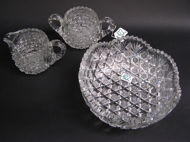 Appraisal: THREE AMERICAN BRILLIANT CUT GLASS One a fruit bowl attributed