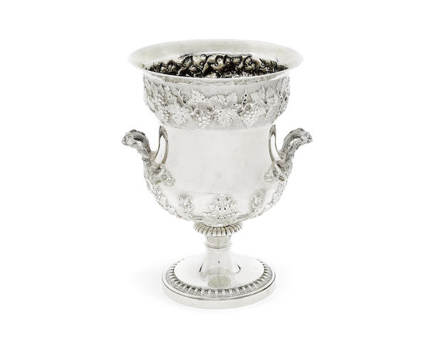 Appraisal: A George III silver wine cooler two-handled cup by J