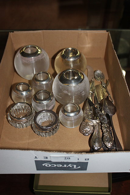 Appraisal: A GROUP OF VARIOUS GLASS AND SILVER MOUNTED MATCH STRIKERS