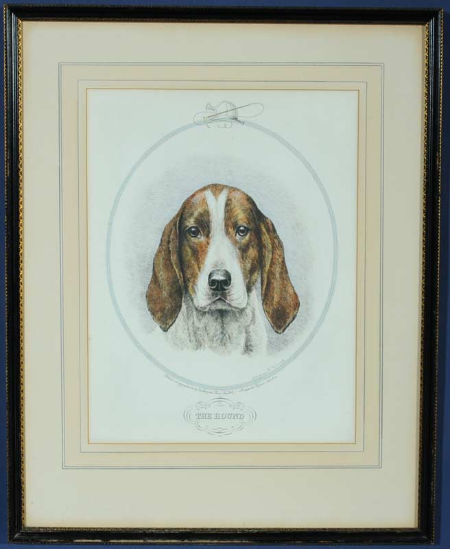 Appraisal: Marguerite Kirmse The Hound x colored etching pencil signed published