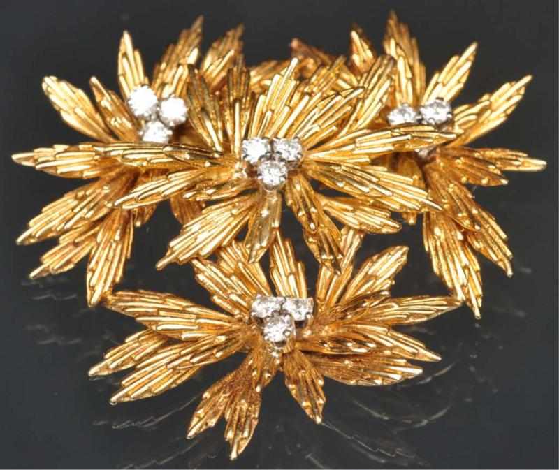 Appraisal: K Y Gold Pin with Small Diamonds Weight grams dwt