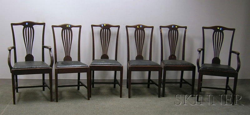 Appraisal: Set of Six Federal-style Mahogany Dining Chairs first quarter th