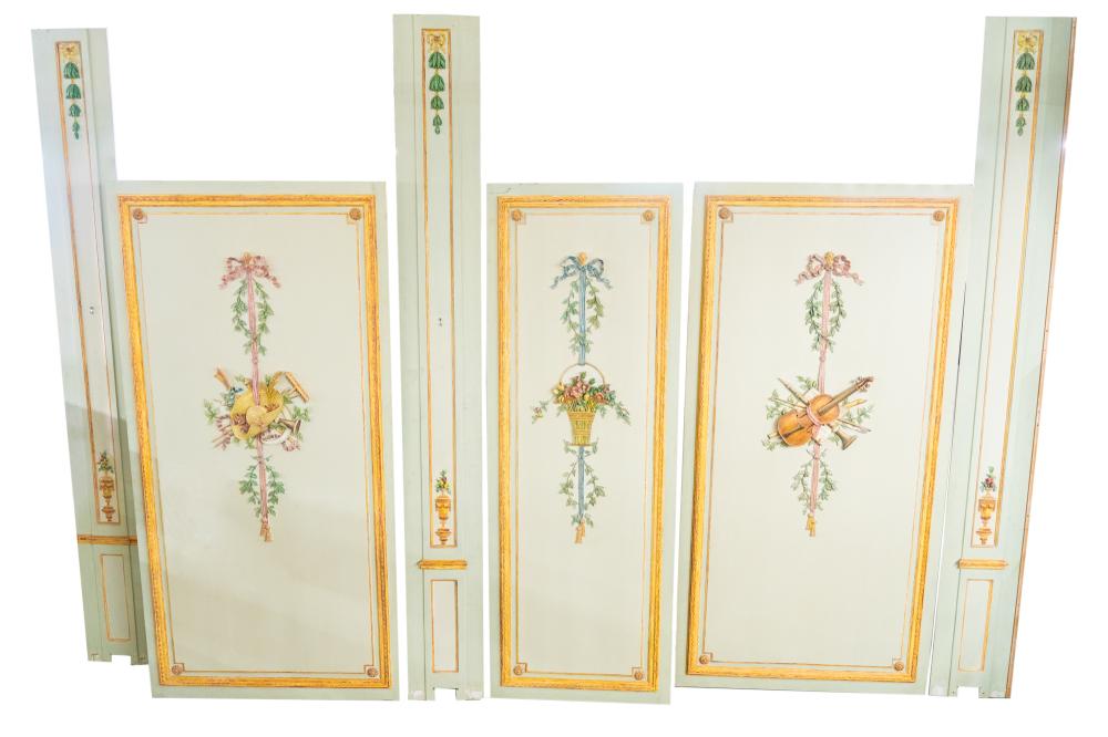 Appraisal: COLLECTION OF FRENCH CARVED PAINTED BOISERIE WALL PANELScomprising sections each