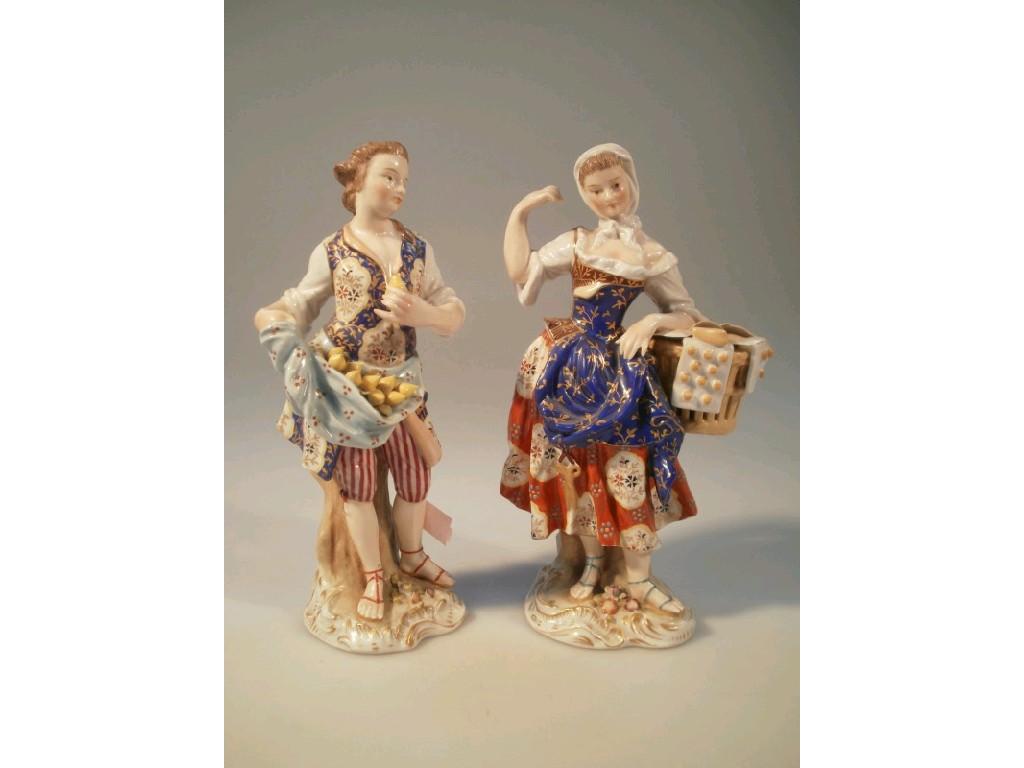 Appraisal: A pair of thC continental porcelain figures of a boy