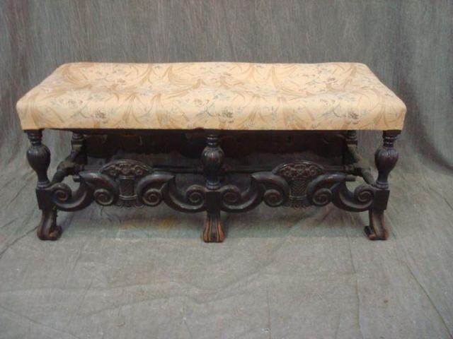 Appraisal: Spanish Style Bench From a Long Island estate Dimensions x