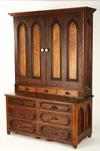 Appraisal: CABINET - Two section ash Victorian cabinet with stepped back