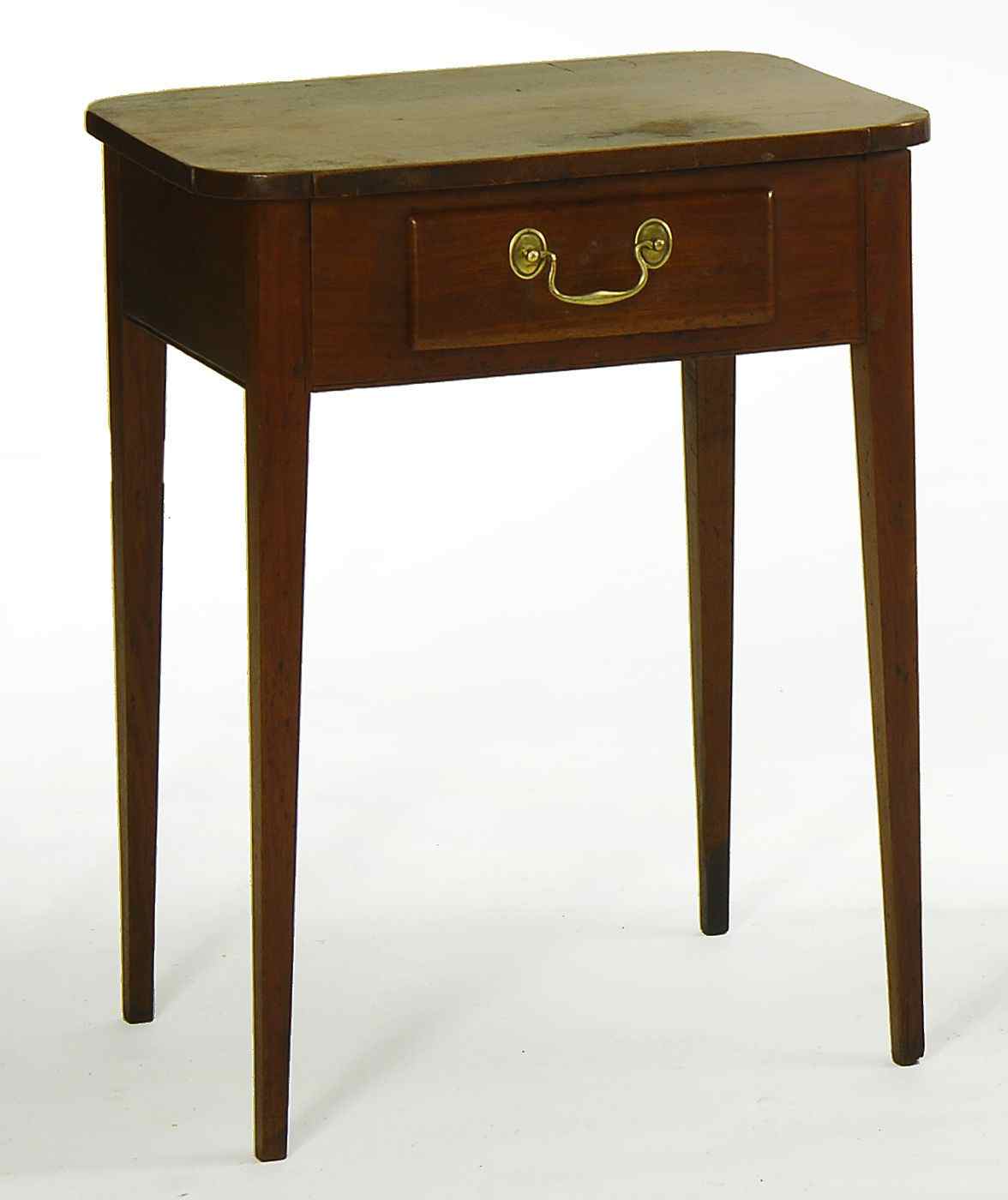 Appraisal: ANTIQUE AMERICAN HEPPLEWHITE STANDCirca In walnut One-board rectangular top with