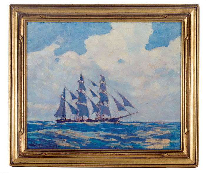 Appraisal: THOMAS WATSON BALL AMERICAN - OLD TIME BARQUE Oil on