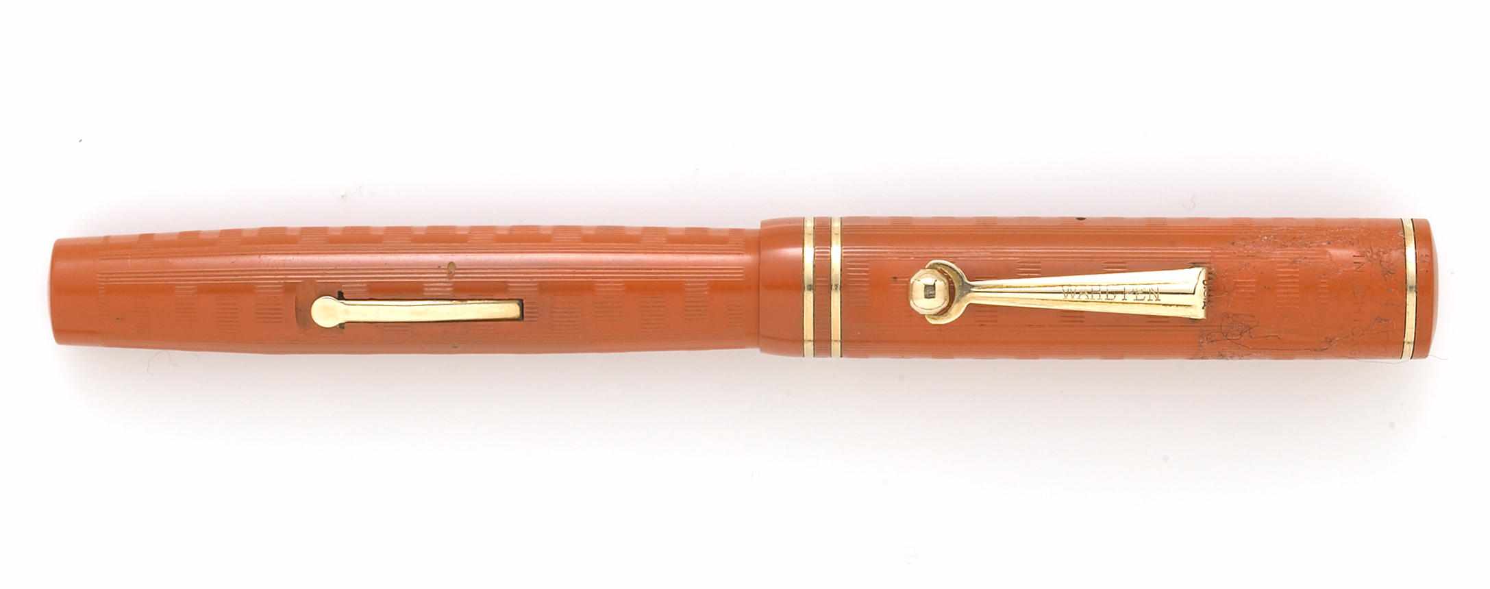 Appraisal: WAHL-EVERSHARP Fountain Pen Red chased hard rubber lever filler Signature