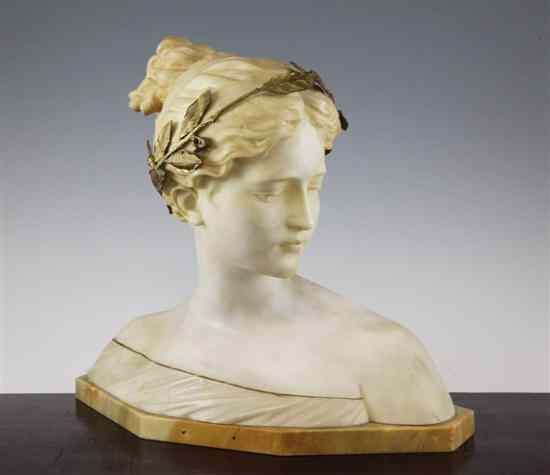 Appraisal: Professor Antonio Garella - Poesie a carved white marble bust