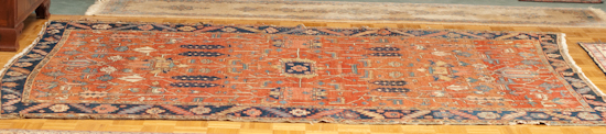 Appraisal: Antique Persian Heriz Rug ' x ' wear to edges