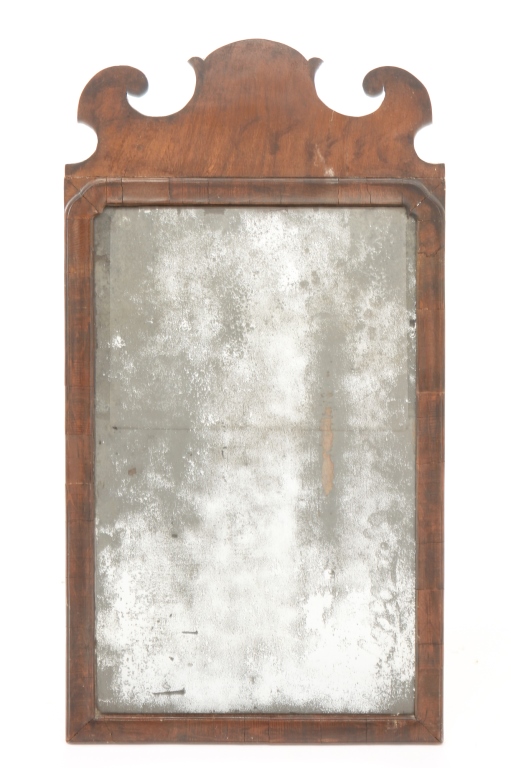 Appraisal: QUEEN ANNE MIRROR American or English mahogany veneer Molded frame