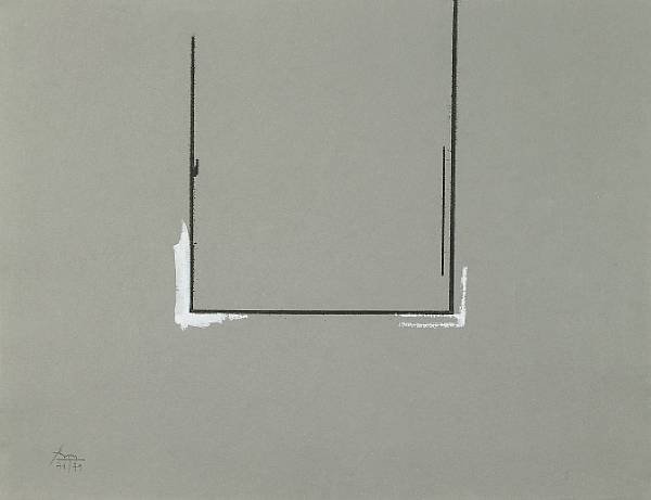 Appraisal: Robert Motherwell American - Gray Open with White Paint B